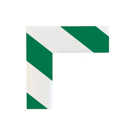 Superior Mark 1 Piece L Marker, 2in, Green/White Hazard, 24PK IN-40-299I